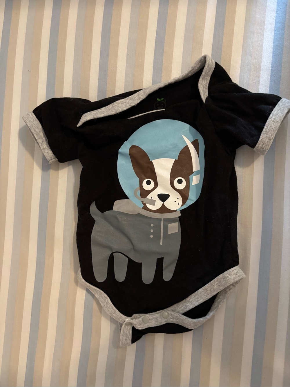 Doodle Pants Black Space Dog Baby Onesie